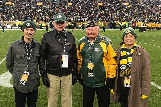 Packers, WPS Health Solutions salute Dr. Timothy Flaherty and Dennis Moe for Operation Fan Mail