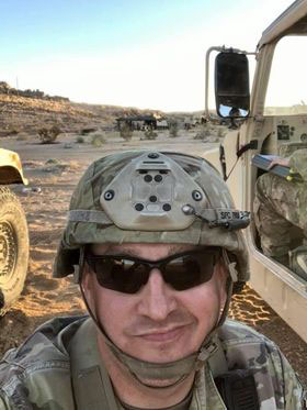 Sergeant First Class Joshua Friday saluted for Operation Fan Mail