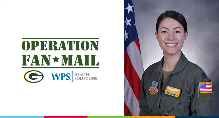 Air Force Captain Crystal Staszak saluted for Operation Fan Mail