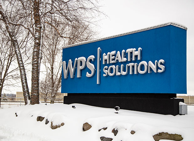 WPS Health Solutions sign in winter