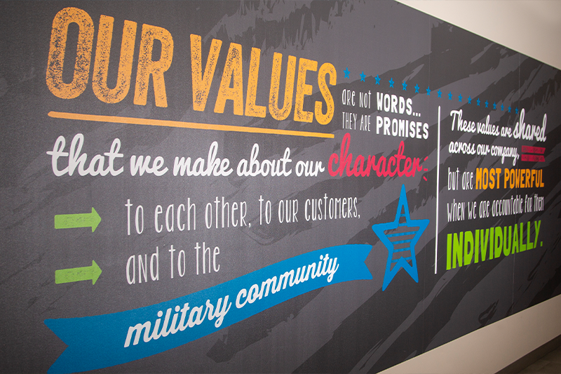 Chalkboard Sign Corporate Values